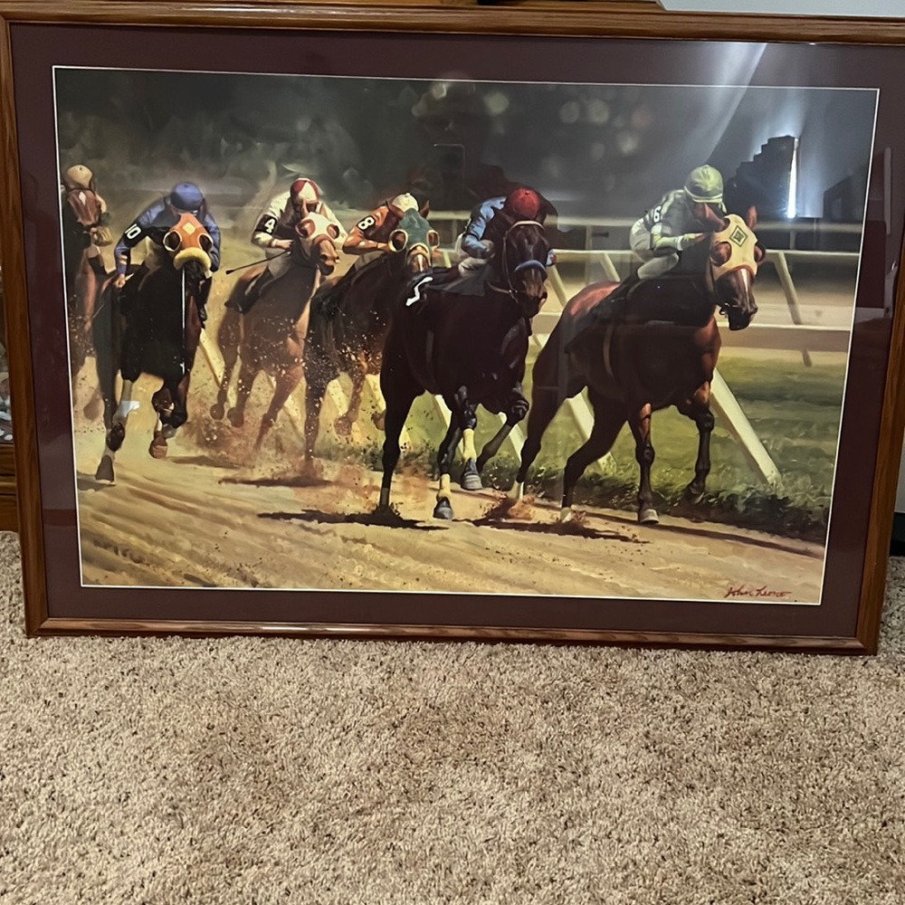 Framed Horse Racing Print